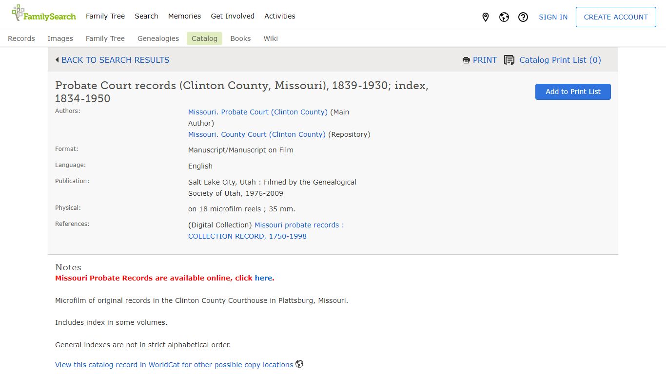 Probate Court records (Clinton County, Missouri), 1839-1930; index ...